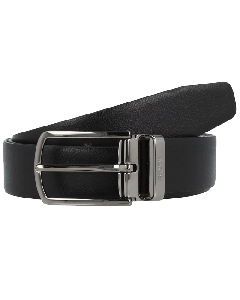 BOSS Reversible Leather Belt With Gunmetal Buckle