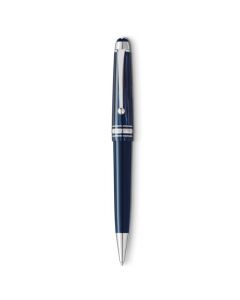 This Montblanc Meisterstück The Origin Collection Midsize Blue Ballpoint Pen has a gorgeous dark blue barrel with platinum coating.