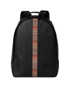 This Paul Smith men's backpack is made from black leather material.