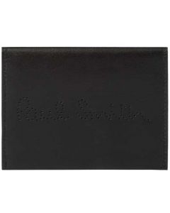 This Paul Smith black smooth leather card holder comes with the brand name on the front.