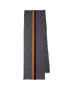 Men's Grey Scarf with Central Stripe