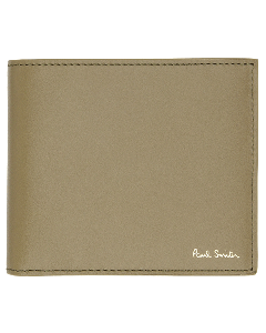 Paul Smith Khaki 4 CC Signature Stripe Leather Wallet
