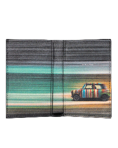 This Black 'Mini Blur' Interior 6CC Card Holder by Paul Smith has 6 card slots and two slip pockets inside.