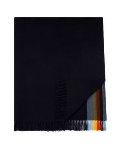 This Wool-Cashmere Blend Navy Blanket was designed by Paul Smith. 