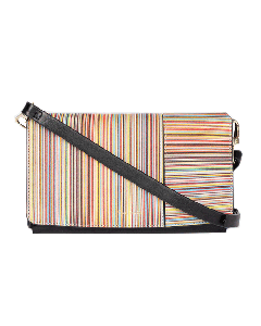 This Paul Smith Signature Stripe Leather Phone Pouch 2CC is made out of calf leather with cow leather trims.