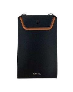 This Paul Smith phone holder comes with the logo embossed into the black leather.