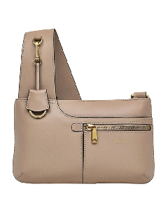 This Radley Pockets 2.0 Mini Zip Top Bag in Silt Pink Leather has a front zip pocket and main compartment. 