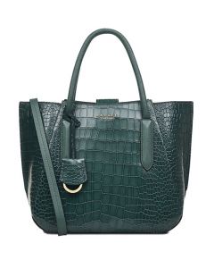 This Dark Green Faux Croc Liverpool Street 2.0 Medium Grab Bag is designed by Radley. 