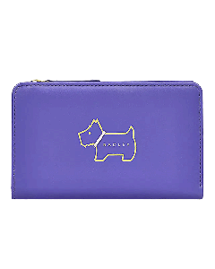Radley's Heritage Dog Outline Medium Purple Bifold Purse has 10 card compartments.