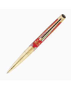 This S. T. Dupont 24hr du Mans Défi Millenium Red & Gold Ballpoint Pen is made with brass coated in gold. 