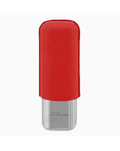 This S. T. Dupont Grained Red Leather Double Cigar Case has been made with full grain leather. 