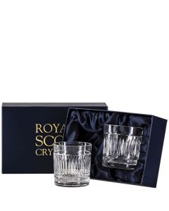 These Art Deco 2 x 26cl Whisky Tumblers will be presented inside a luxury Royal Scot Crystal presentation box.