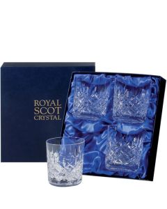 These London 4 x 33cl Large Tumblers will be presented inside a Royal Scot Crystal gift box.