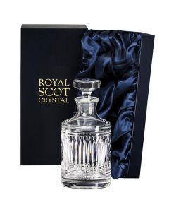 This Royal Scot Crystal Art Deco 50cl Round Spirit Decanter will be presented inside a satin-lined gift box.