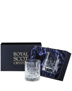 These Edinburgh Star 2 x 38cl Large 'On the Rocks' Tumblers will be presented inside a bespoke Royal Scot Crystal gift box.