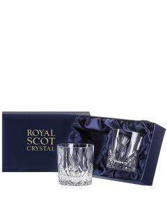 These Royal Scot Crystal Scottish Thistle 2 x 33cl Large Tumblers will be presented inside a bespoke gift box on the day of purchase. 
