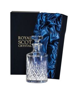 This Royal Scot Crystal London 50cl Round Spirit Decanter will be presented inside a blue gift box.