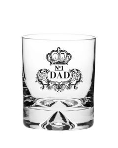 This Dimple Base 'No.1 Dad' Engraved Large Tumbler has been designed by Royal Scot Crystal.