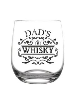 This St Andrews 'Dad's Whisky' Engraved Barrel Tumbler has been designed by Royal Scot Crystal.
