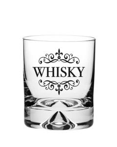 This Dimple Base 'Whisky' Engraved Large Tumbler has been created by Royal Scot Crystal.