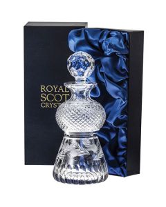 This Royal Scot Crystal Flower of Scotland 55cl Thistle Shape Whisky Decanter will be presented inside a blue gift box.