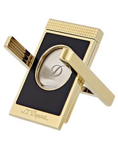 This Black & Gold Stand Cigar Cutter is designed by S.T. Dupont Paris. 