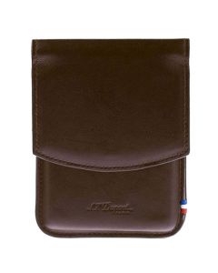 This Dupont Cigarillos Case is made from a dark brown smooth leather material.