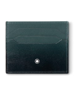 Montblanc's Meisterstück 6CC Sfumato British Green Card Holder is made out of smooth calfskin leather.