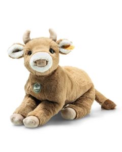 Steiff's Resi the Calf, 32 cm Brown is made out of polyester with a soft plush.