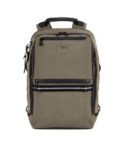 This Alpha Bravo Brown Dynamic Backpack was designed by TUMI. 
