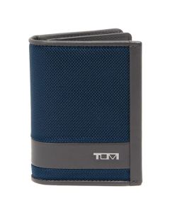 This Navy/Grey Alpha Gusseted Card Case is designed by TUMI. 