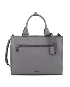 This Voyageur Pearl Grey Lynn Tote Bag is designed by TUMI. 
