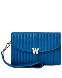 This Marine Blue Mimi Cross Body Bag with Wristlet is designed by WOLF 1834.