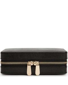 This is the WOLF Black Palermo Zip Jewellery Case. 