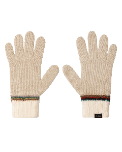 These Oatmeal 'Signature Stripe' Wool Gloves are by Paul Smith and are available as part of a set. 