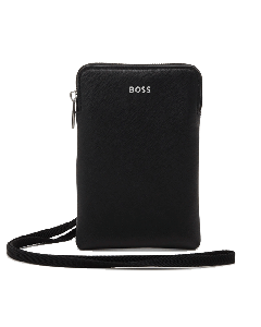 This BOSS Zair Phone Holder in Black Saffiano Leather is great for carrying your phone when you don't have pockets. 