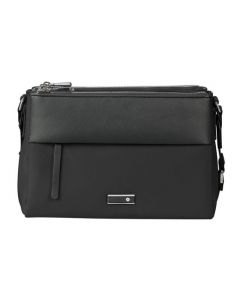 Samsonite's Zalia 3.0 Shoulder Bag in Black, 3 Compartments has 3 zip compartments and exterior organisation. 
